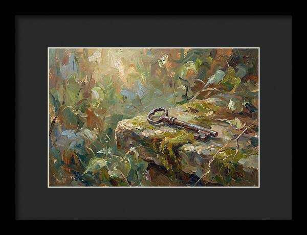 Vintage Key Among Natures Embrace