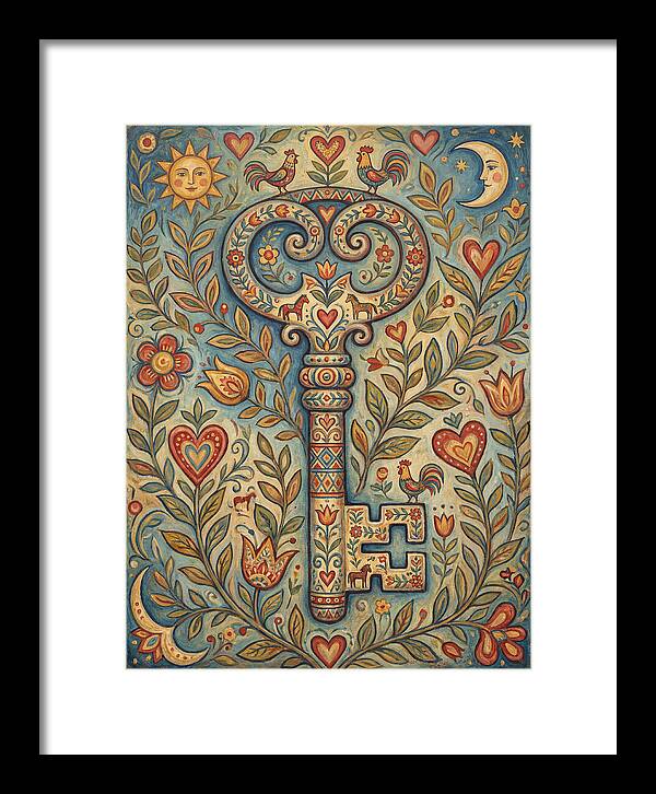 Vintage Key Surrounded By Nature