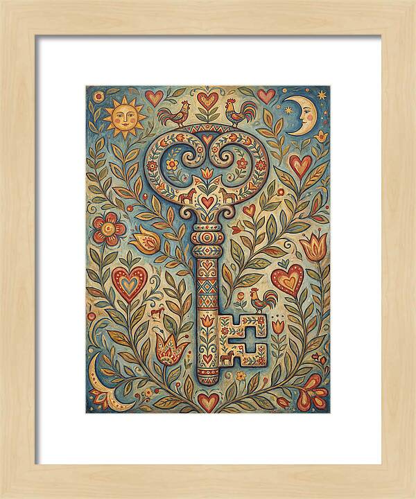 Vintage Key Surrounded By Nature