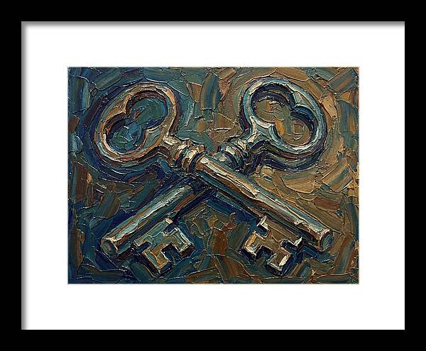 Vintage Keys In Palette Knife Style