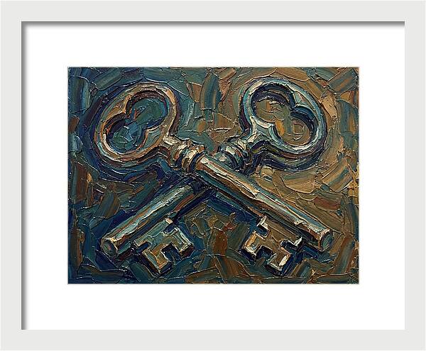Vintage Keys In Palette Knife Style