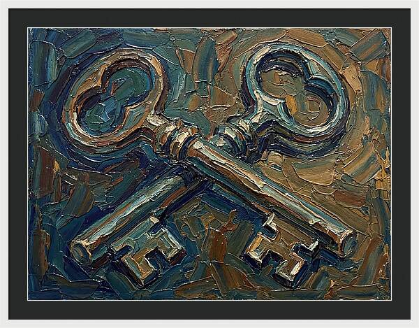 Vintage Keys In Palette Knife Style