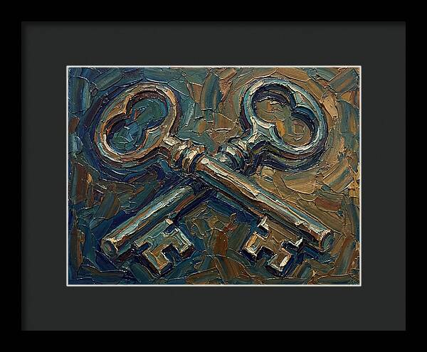 Vintage Keys In Palette Knife Style