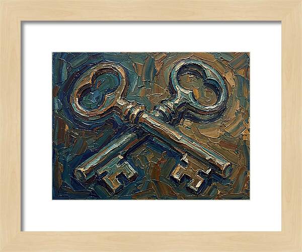 Vintage Keys In Palette Knife Style