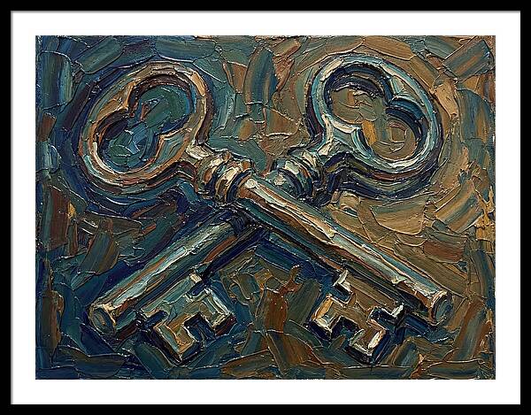 Vintage Keys In Palette Knife Style