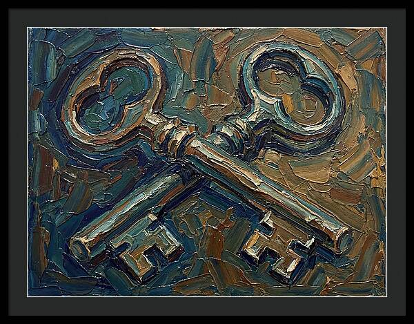 Vintage Keys In Palette Knife Style