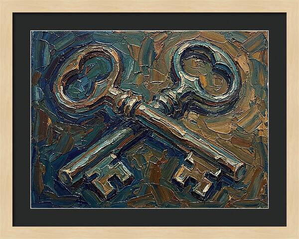 Vintage Keys In Palette Knife Style