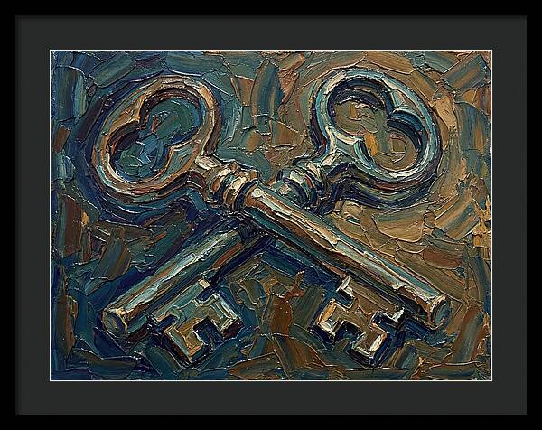 Vintage Keys In Palette Knife Style