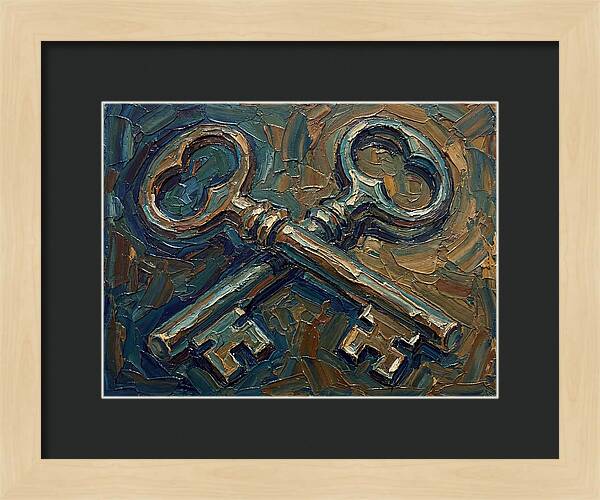 Vintage Keys In Palette Knife Style