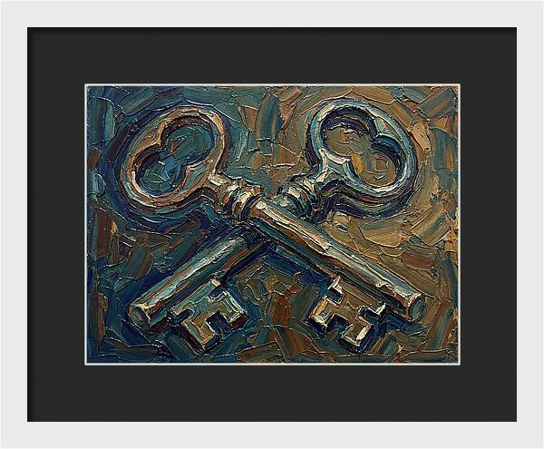 Vintage Keys In Palette Knife Style