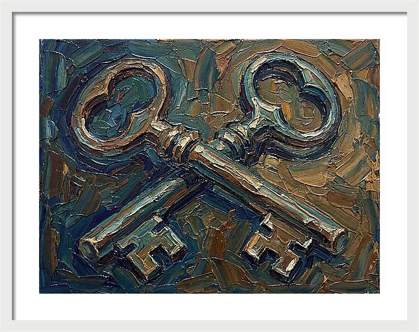 Vintage Keys In Palette Knife Style