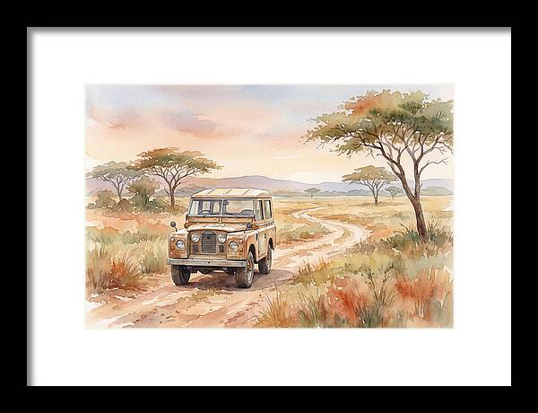 Vintage Land Rover In African Savanna
