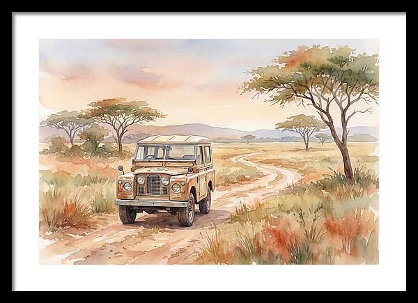 Vintage Land Rover In African Savanna