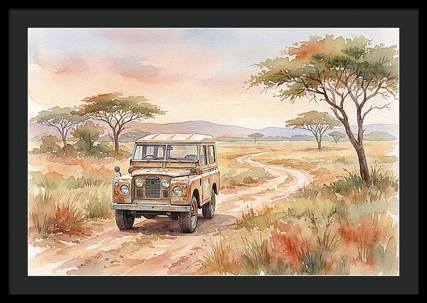 Vintage Land Rover In African Savanna