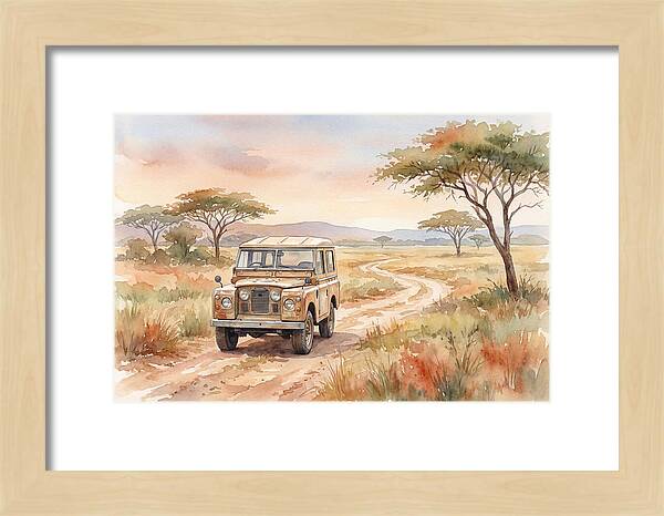 Vintage Land Rover In African Savanna