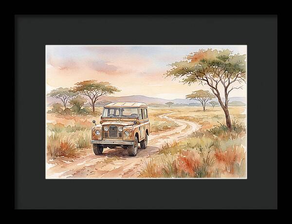 Vintage Land Rover In African Savanna