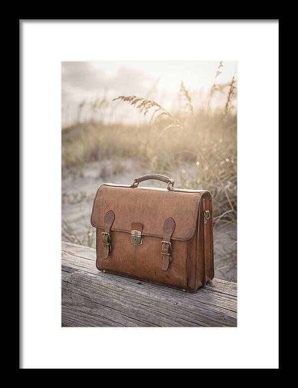 Vintage Leather Briefcase With Brass Accents