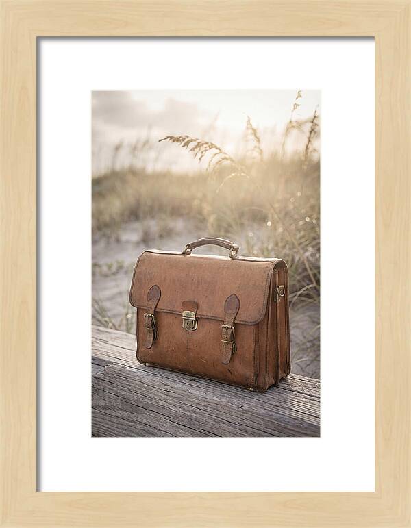 Vintage Leather Briefcase With Brass Accents