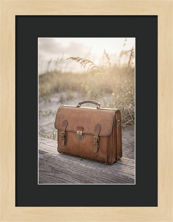 Vintage Leather Briefcase With Brass Accents