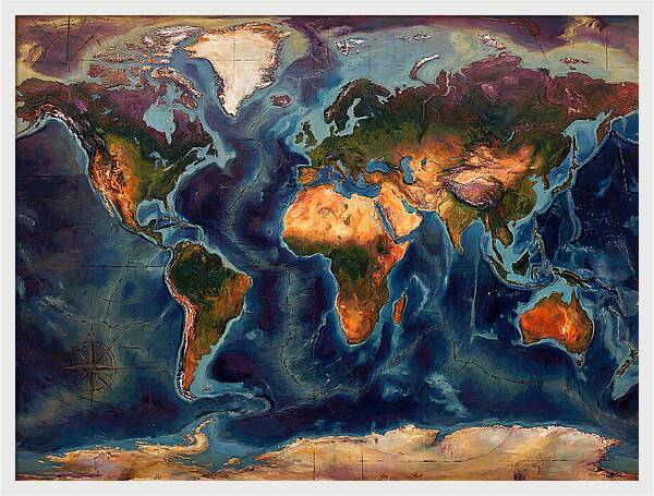 Vintage Map Expressionist Style