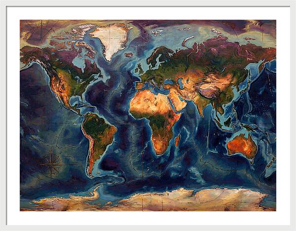 Vintage Map Expressionist Style