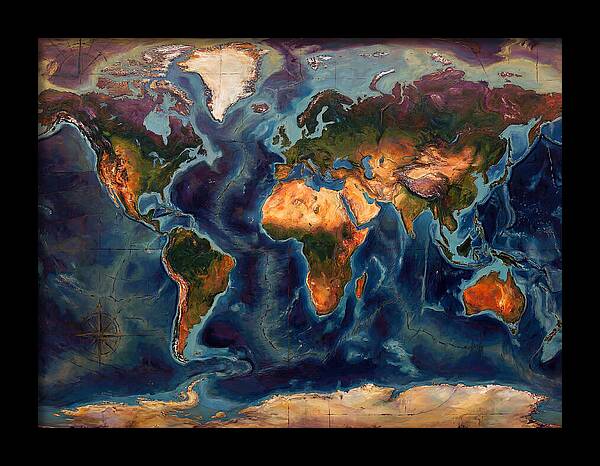 Vintage Map Expressionist Style