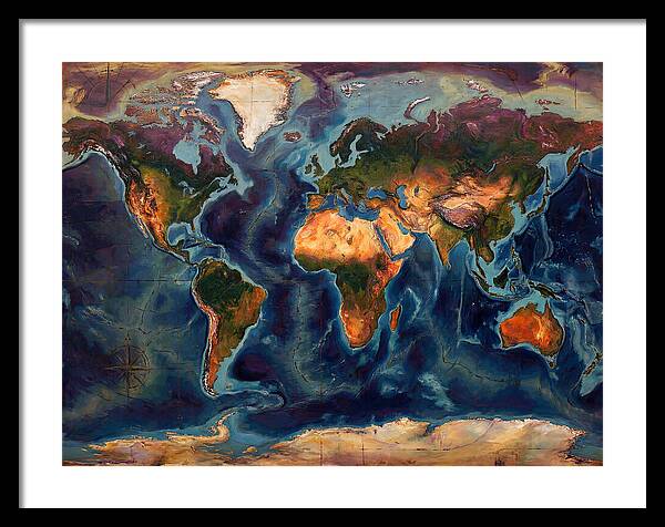 Vintage Map Expressionist Style