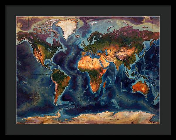 Vintage Map Expressionist Style