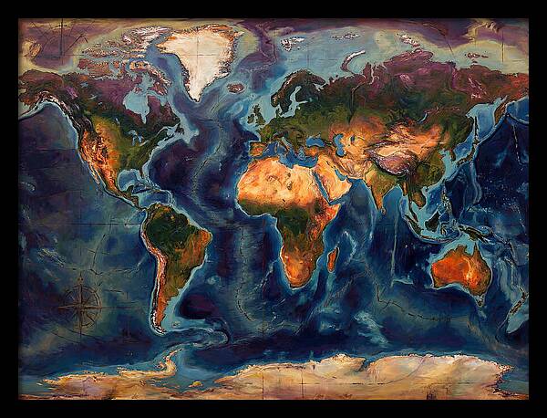Vintage Map Expressionist Style