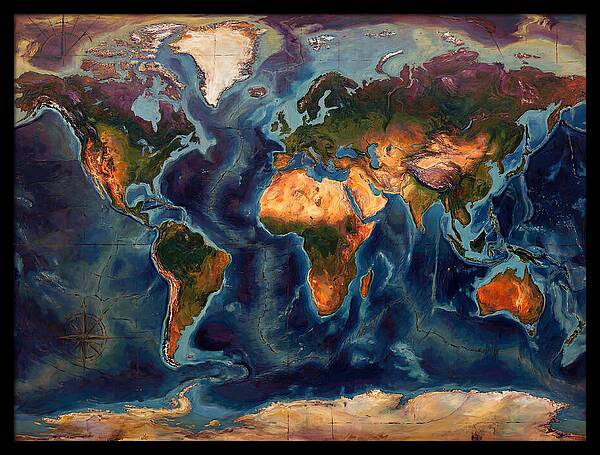 Vintage Map Expressionist Style