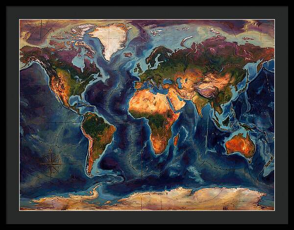 Vintage Map Expressionist Style
