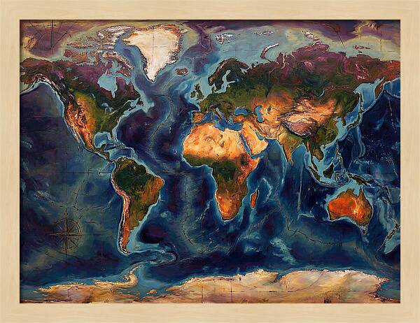 Vintage Map Expressionist Style