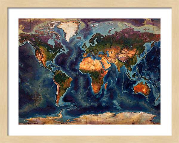 Vintage Map Expressionist Style