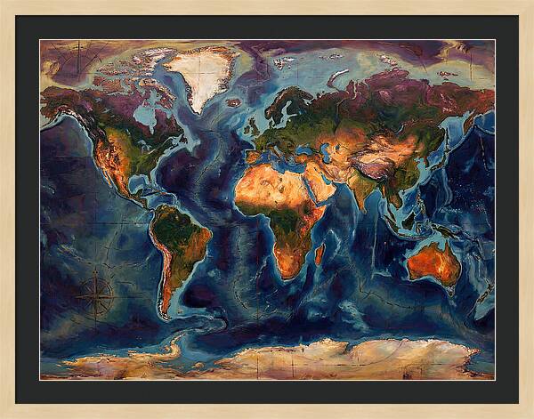 Vintage Map Expressionist Style