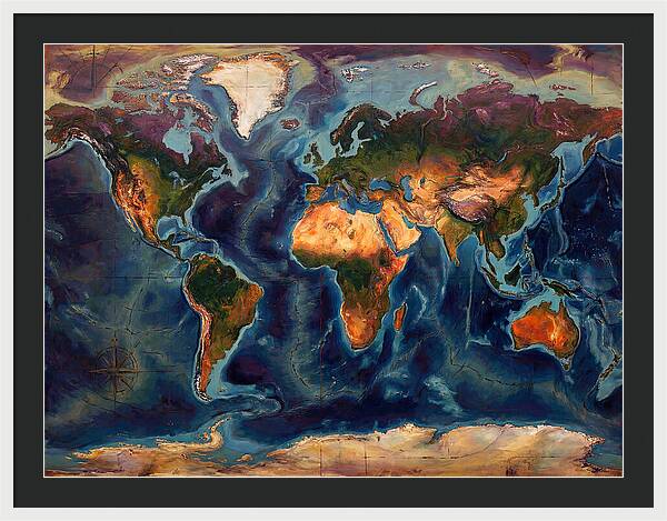 Vintage Map Expressionist Style