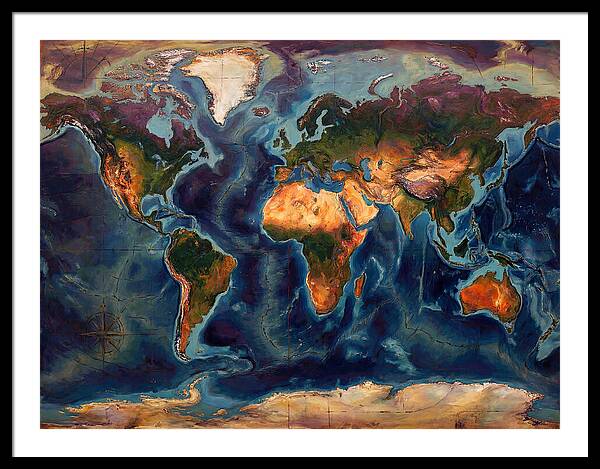 Vintage Map Expressionist Style