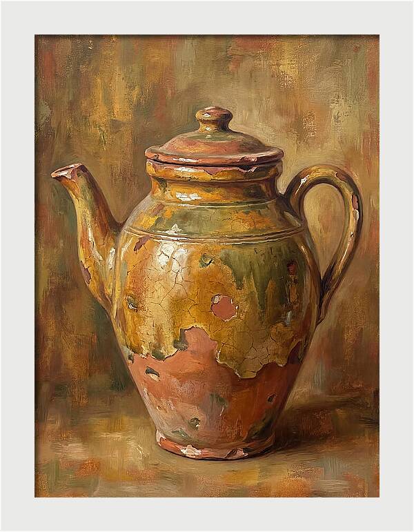 Vintage Mediterranean Teapot