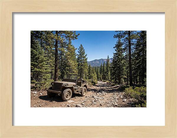 Vintage Military Jeep On Mountain Trail