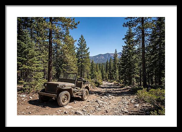 Vintage Military Jeep On Mountain Trail