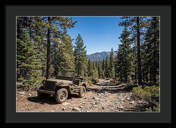 Vintage Military Jeep On Mountain Trail