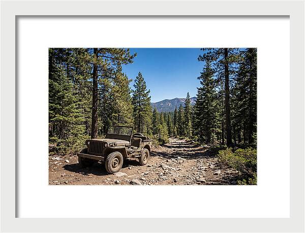 Vintage Military Jeep On Mountain Trail