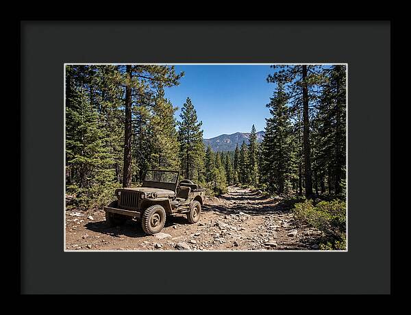 Vintage Military Jeep On Mountain Trail