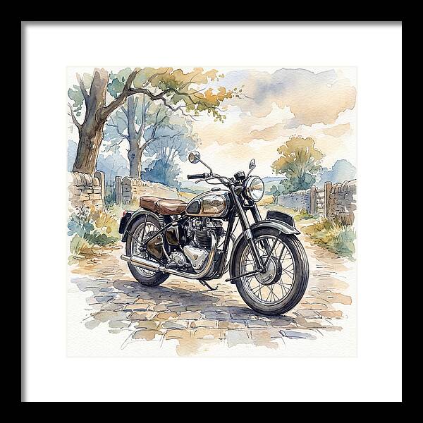 Vintage Motorcycle In Nature