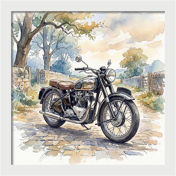 Vintage Motorcycle In Nature