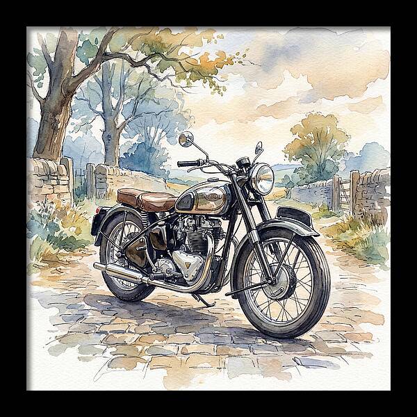 Vintage Motorcycle In Nature
