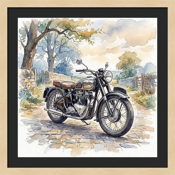 Vintage Motorcycle In Nature