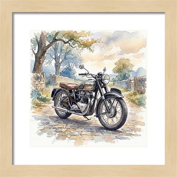 Vintage Motorcycle In Nature