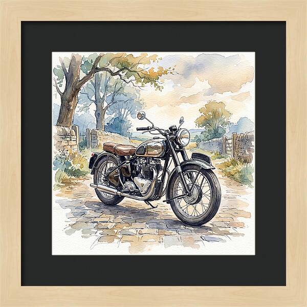 Vintage Motorcycle In Nature