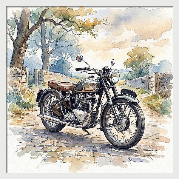 Vintage Motorcycle In Nature
