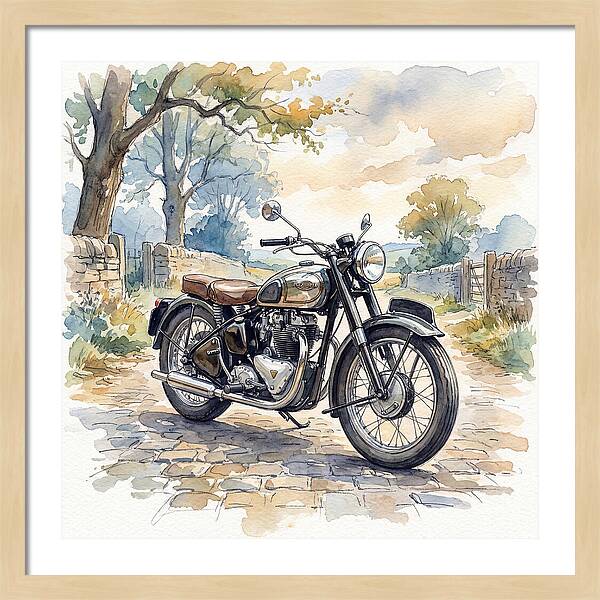 Vintage Motorcycle In Nature